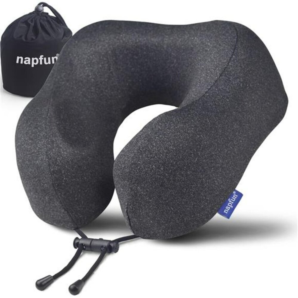 Napfun Travel Neck Pillow Memory Foam Airplane Headrest Portable Sleep Aid